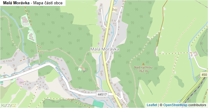 Malá Morávka - mapa části obce