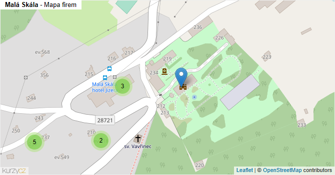 Malá Skála - mapa firem