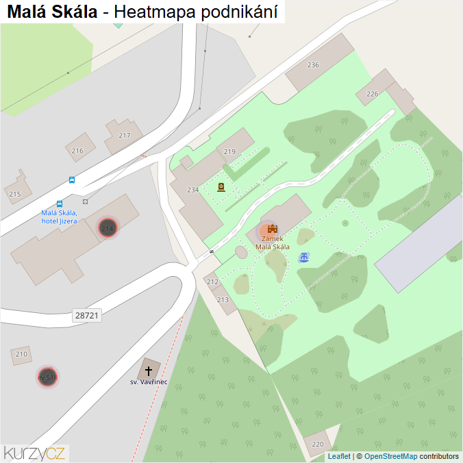 Mapa Malá Skála - Firmy v obci.