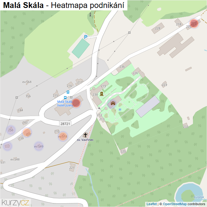 Mapa Malá Skála - Firmy v části obce.