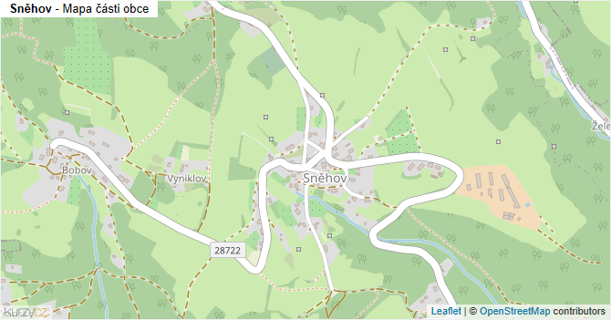 Sněhov - mapa části obce