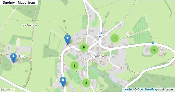 Sněhov - mapa firem