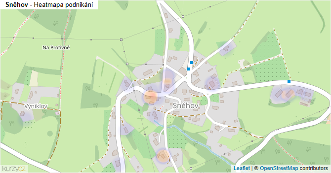 Sněhov - mapa podnikání