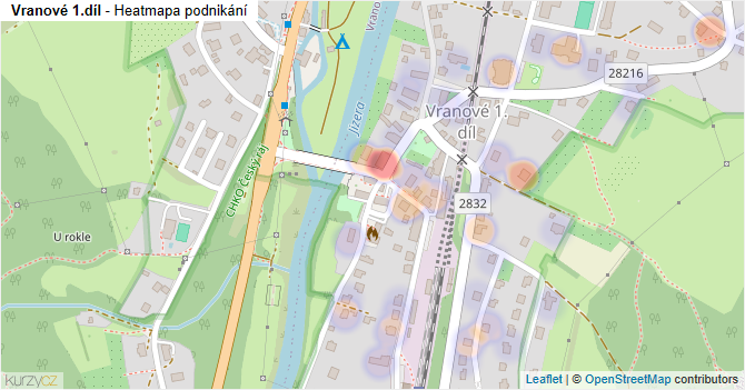 Vranové 1.díl - mapa podnikání