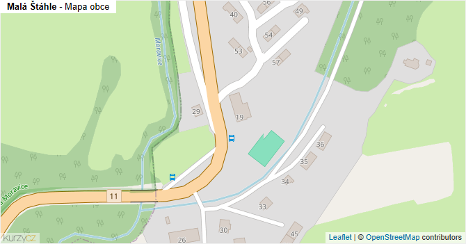 Malá Štáhle - mapa obce