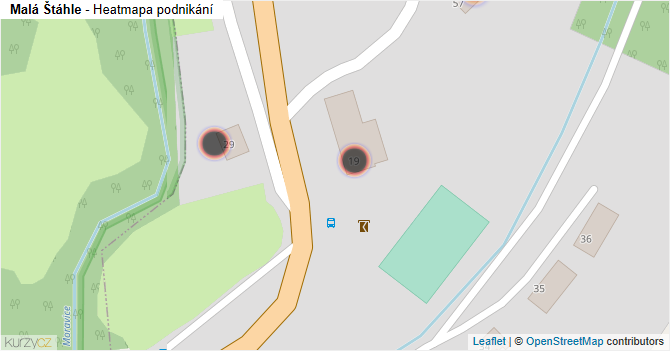 Malá Štáhle - mapa podnikání
