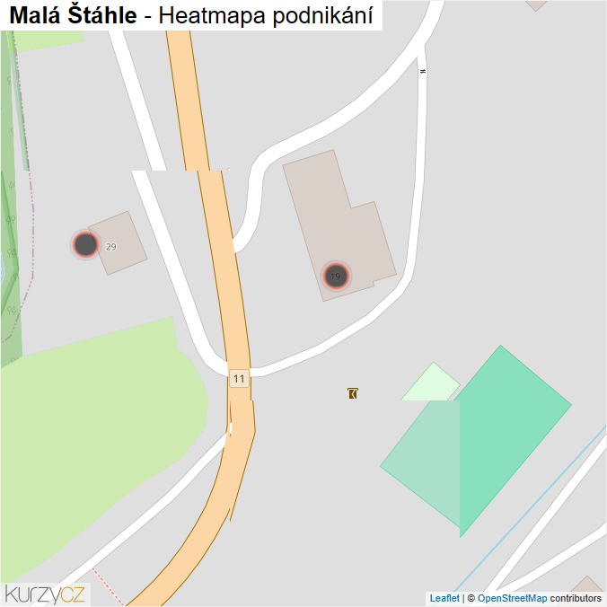 Mapa Malá Štáhle - Firmy v obci.