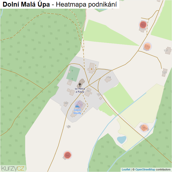 Mapa Dolní Malá Úpa - Firmy v části obce.