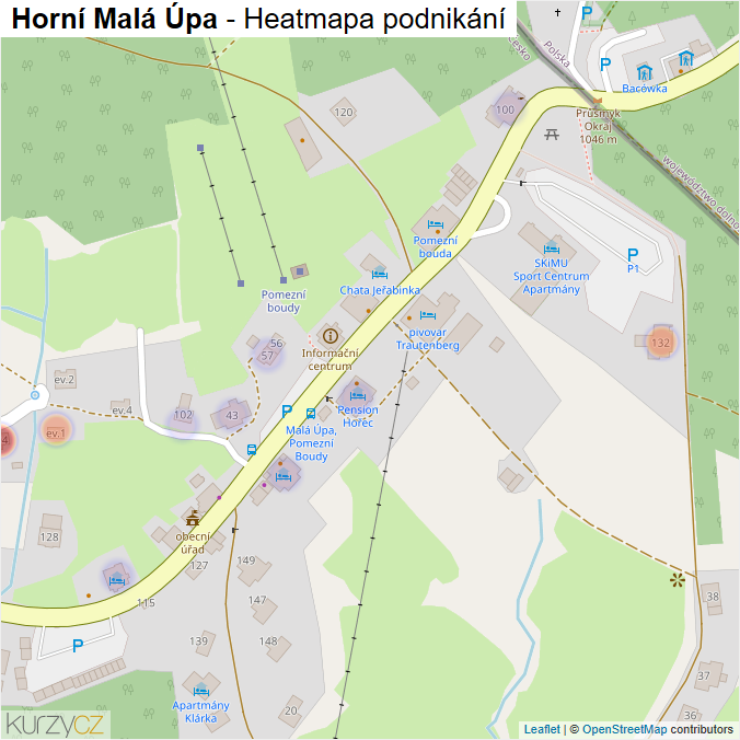 Mapa Horní Malá Úpa - Firmy v části obce.