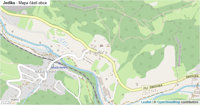 Jedlka - mapa části obce