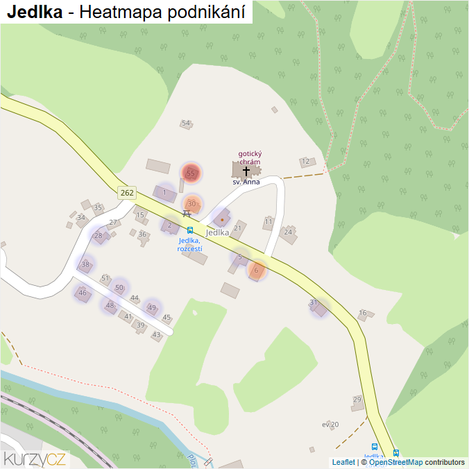 Mapa Jedlka - Firmy v části obce.