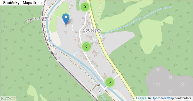 Soutěsky - mapa firem