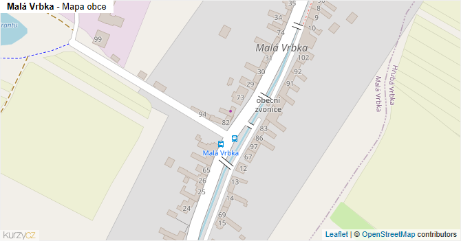 Malá Vrbka - mapa obce