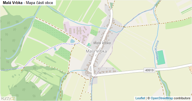 Malá Vrbka - mapa části obce