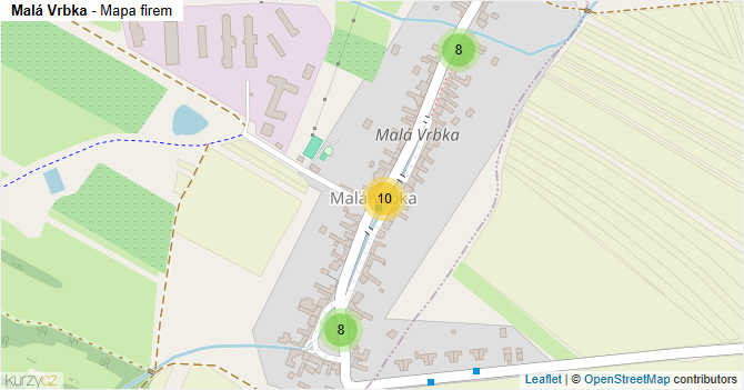 Malá Vrbka - mapa firem