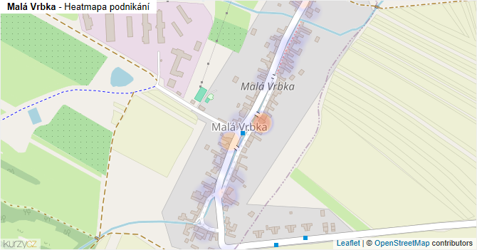 Malá Vrbka - mapa podnikání