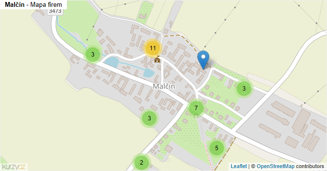 Malčín - mapa firem