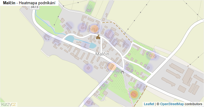 Malčín - mapa podnikání