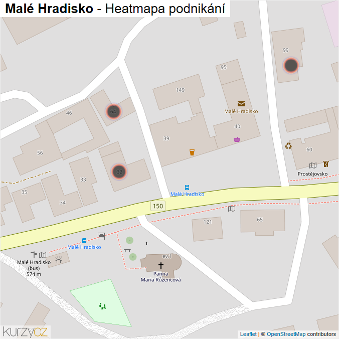 Mapa Malé Hradisko - Firmy v obci.