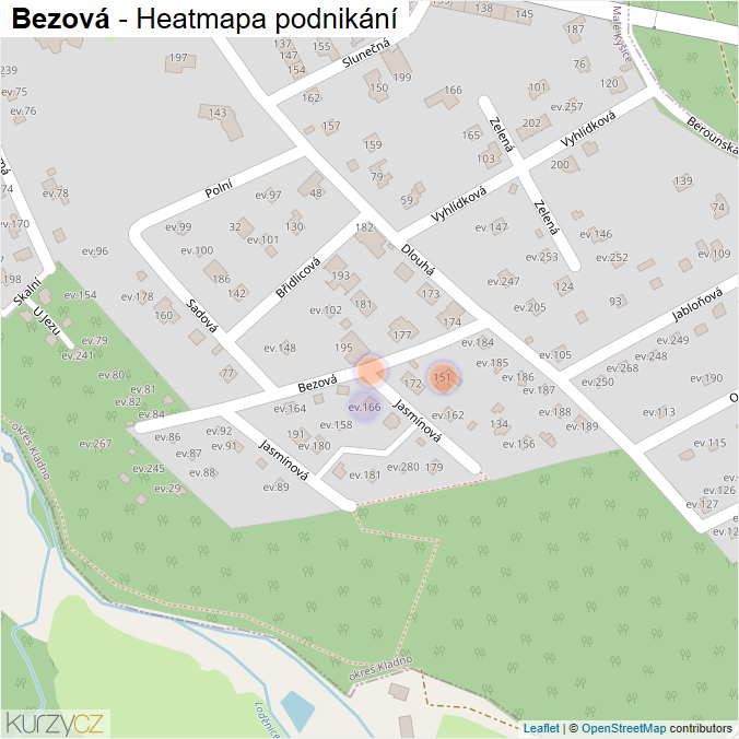 Mapa Bezová - Firmy v ulici.