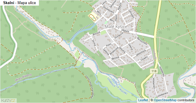 Skalní - mapa ulice