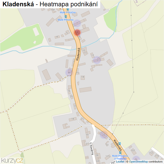 Mapa Kladenská - Firmy v ulici.
