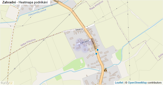 Zahradní - mapa podnikání