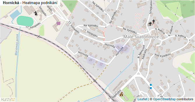 Hornická - mapa podnikání