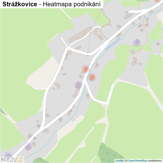 Mapa Strážkovice - Firmy v části obce.