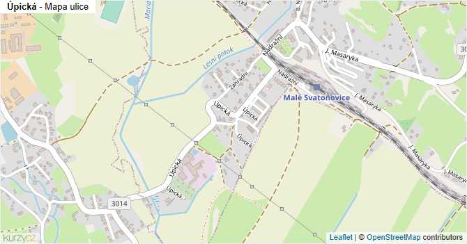 Úpická - mapa ulice