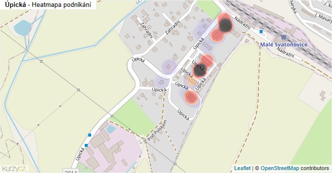 Úpická - mapa podnikání