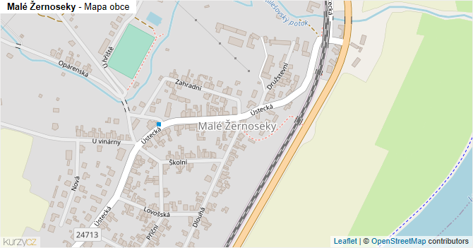 Malé Žernoseky - mapa obce