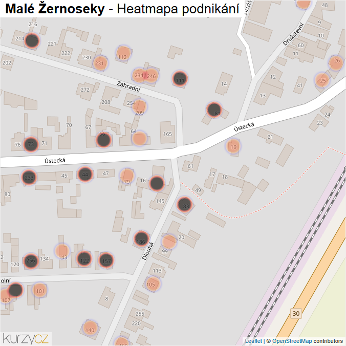 Mapa Malé Žernoseky - Firmy v obci.