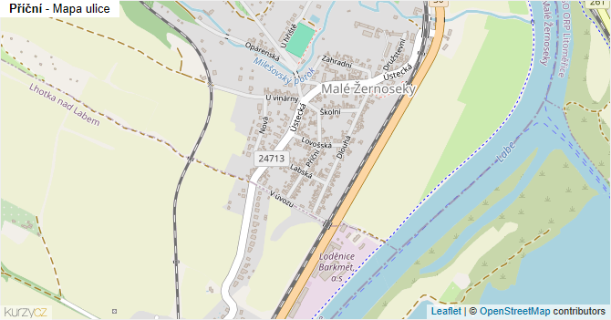 Příční - mapa ulice