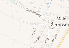 U vinárny v obci Malé Žernoseky - mapa ulice