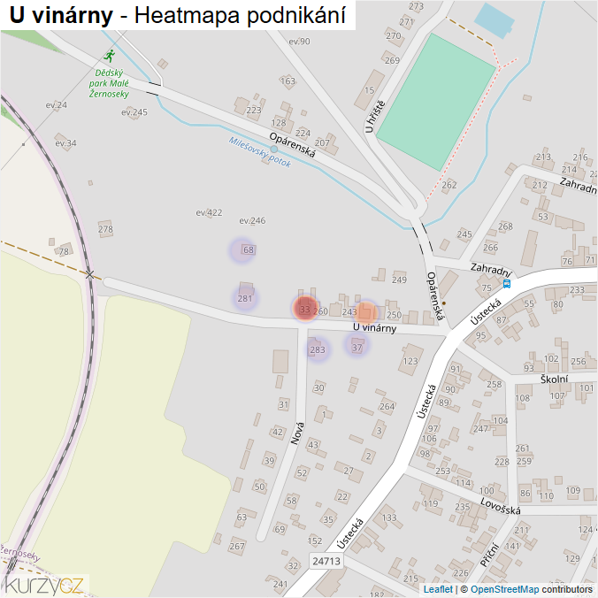 Mapa U vinárny - Firmy v ulici.