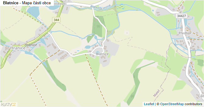 Blatnice - mapa části obce