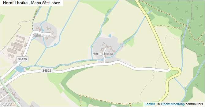 Horní Lhotka - mapa části obce