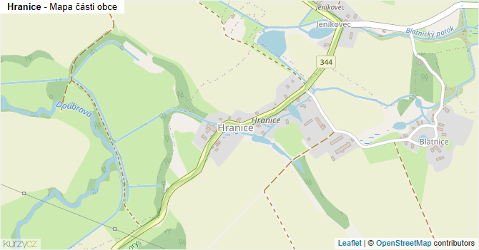 Hranice - mapa části obce