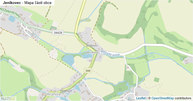Jeníkovec - mapa části obce