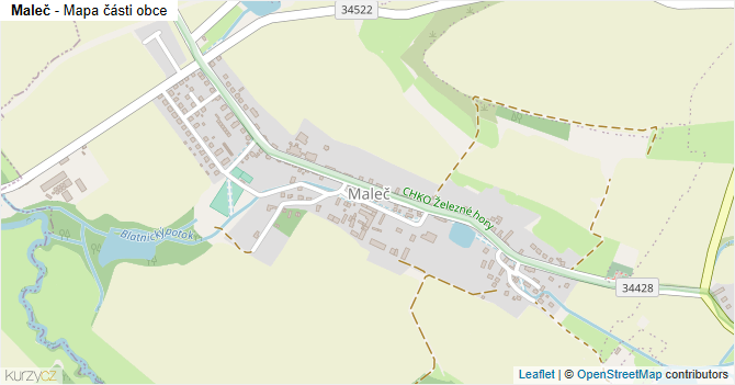Maleč - mapa části obce
