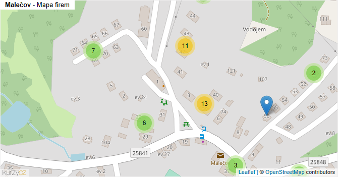 Malečov - mapa firem