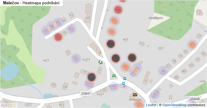 Malečov - mapa podnikání