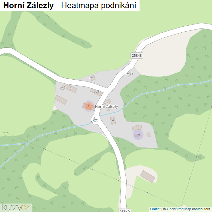 Mapa Horní Zálezly - Firmy v části obce.