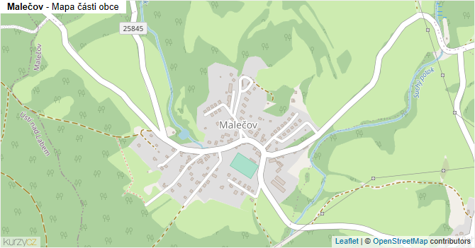 Malečov - mapa části obce