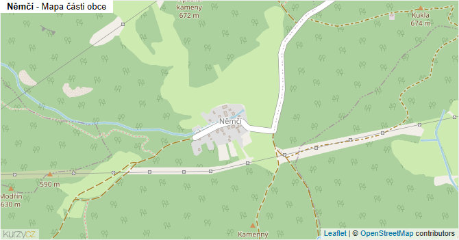Němčí - mapa části obce
