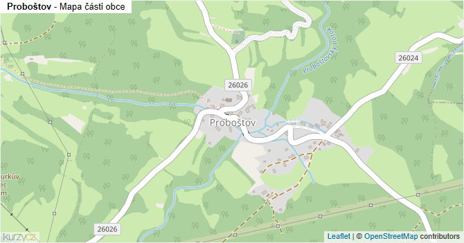 Proboštov - mapa části obce
