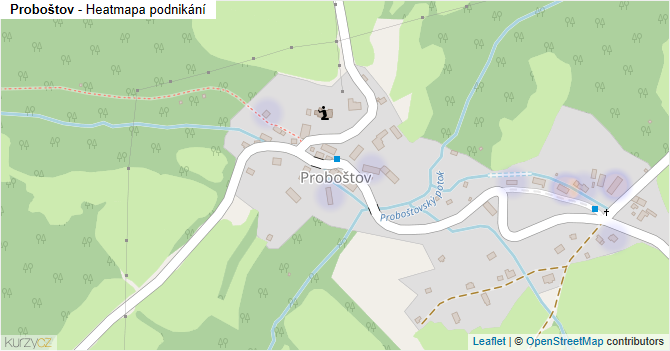Proboštov - mapa podnikání