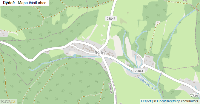Rýdeč - mapa části obce
