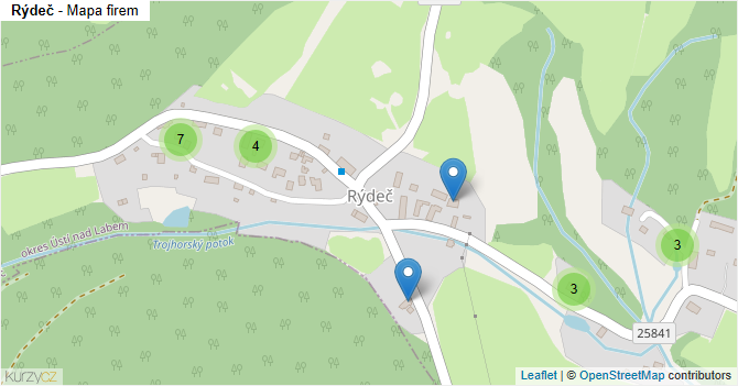 Rýdeč - mapa firem